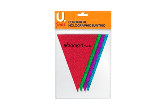 Martello Holographic Bunting Colourful, 8pk, 2 sided