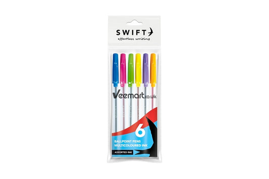 Martello Multicoloured Ballpoint Pens, 6pk