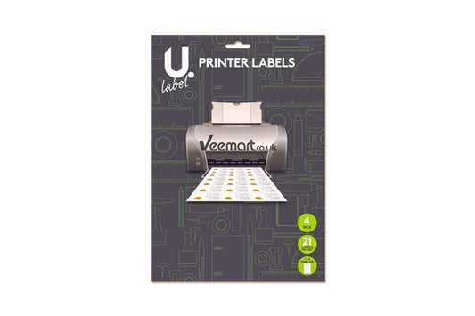 Martello Printer Labels, 4 Sheets of 21 labels