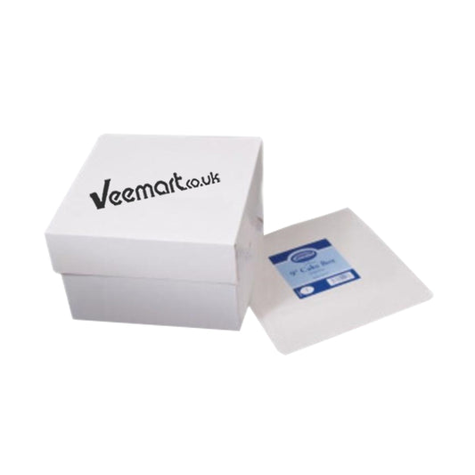 EH 8" White Staple less Cake Box