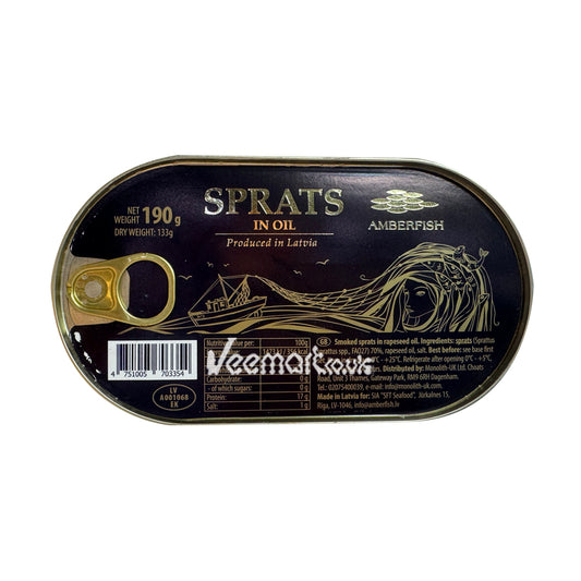 Amberfish Canned Easy Open Sprats In Oil 190g