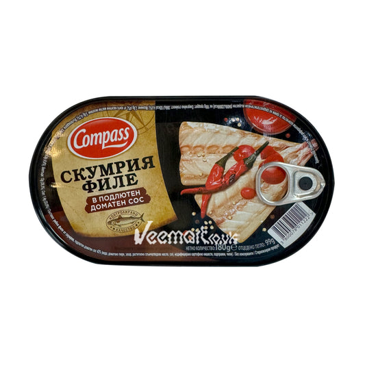 Compass Mackerel Fillet In Spicy Tomato Sauce 180g