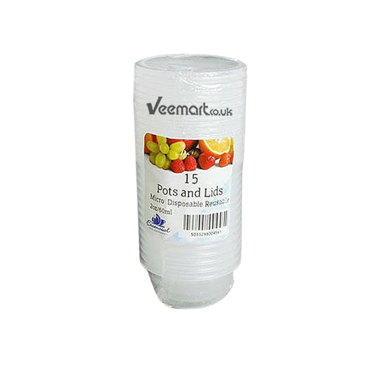 EH Round Microwave Pot Containers with Lids, 2oz