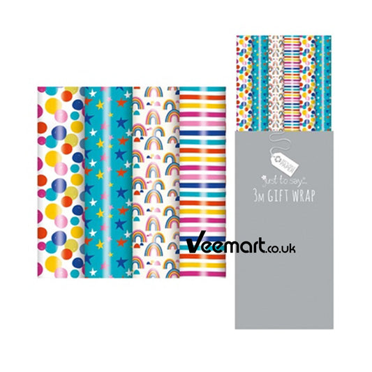 Tallon 3 Meter Gift Wrap Brights Designs
