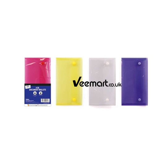 Tallon 6 DL Polyfile Wallets Stud 4 Colours Asstd