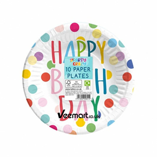 Tallon 10 X 7" Plates Happy Birthday Design