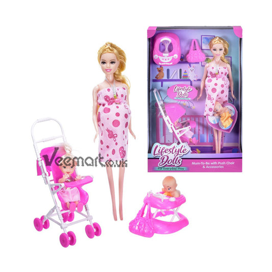KandyToys Mum-To-Be with Push Chair