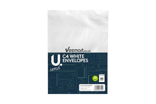 Martello C4 White Envelopes, 12pk