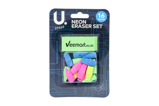 Martello U Erase - Neon Eraser Set - Pack of 16