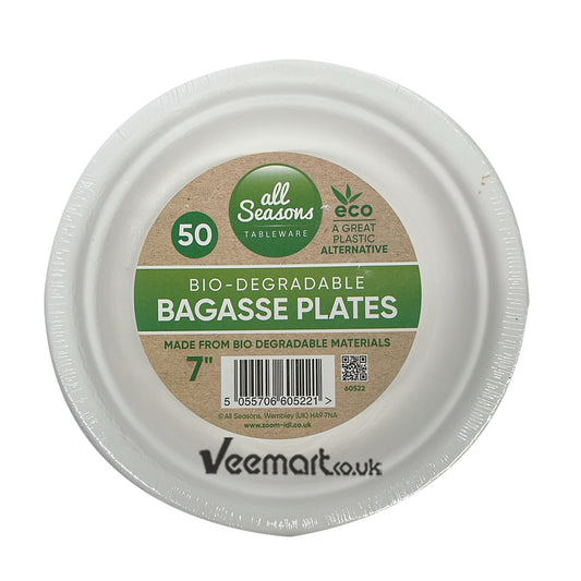All Seasons 50pk Bagasse Plates-7inch