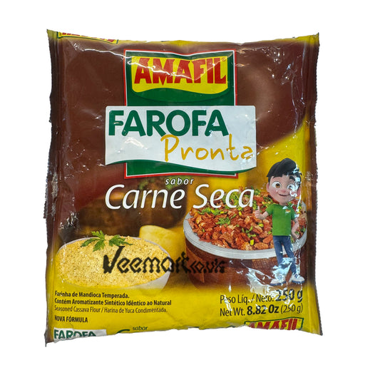 Amafil Farofa Mandioca Sabor Carne Seca 250g