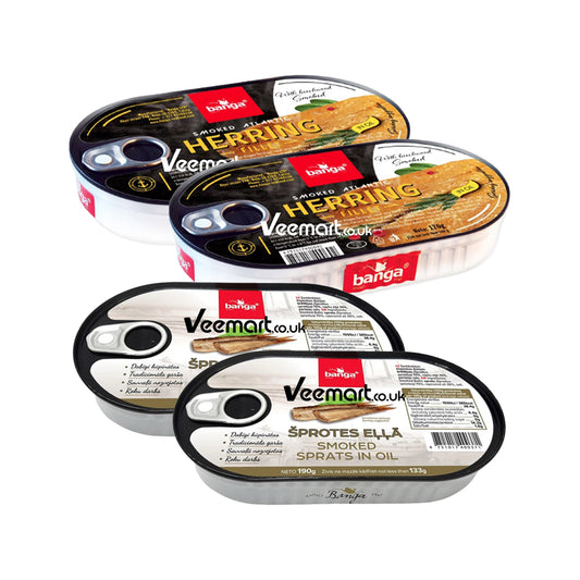 Banga Smoked Collection (Atlantic Herring Fillet in Oil 170g & Sprats in Oil 190g)