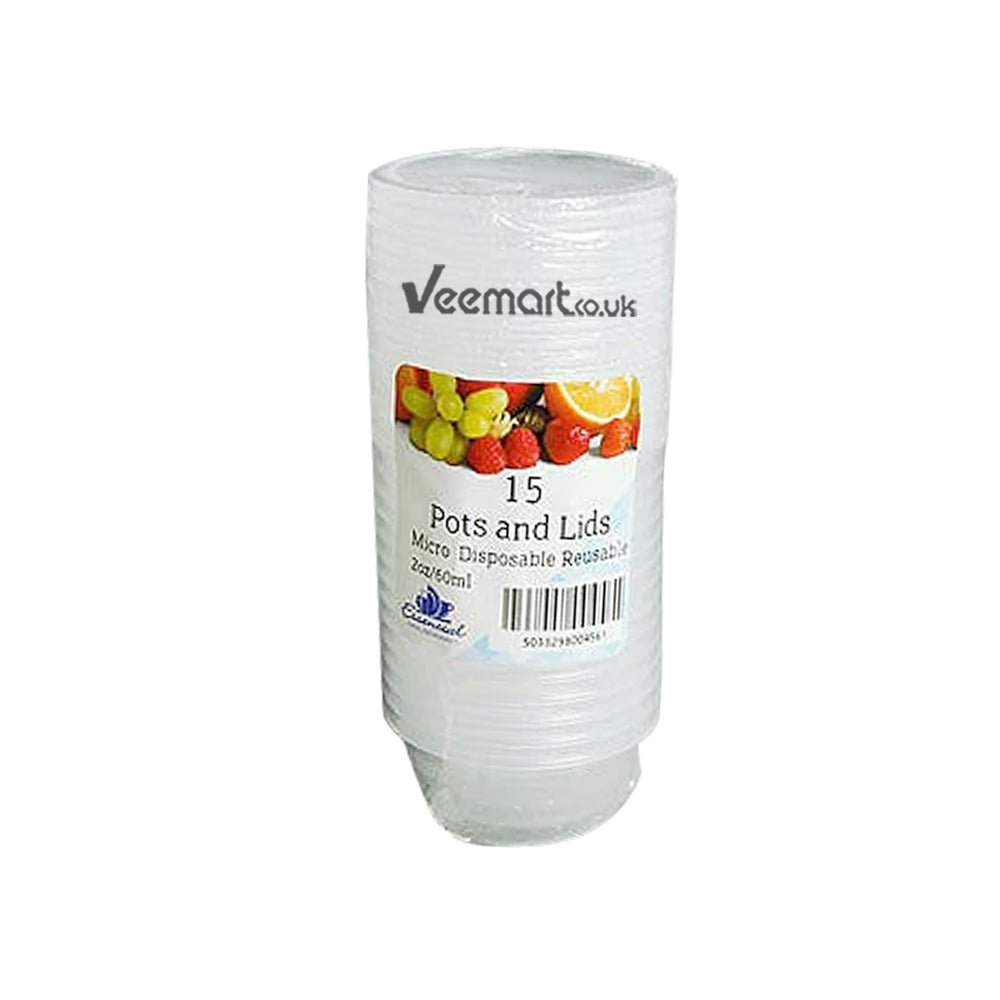 EH Round Microwave Pot Containers with Lids, 2oz– VeeMart
